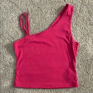 NWOT Shein Women's Pink One-Shoulder Top